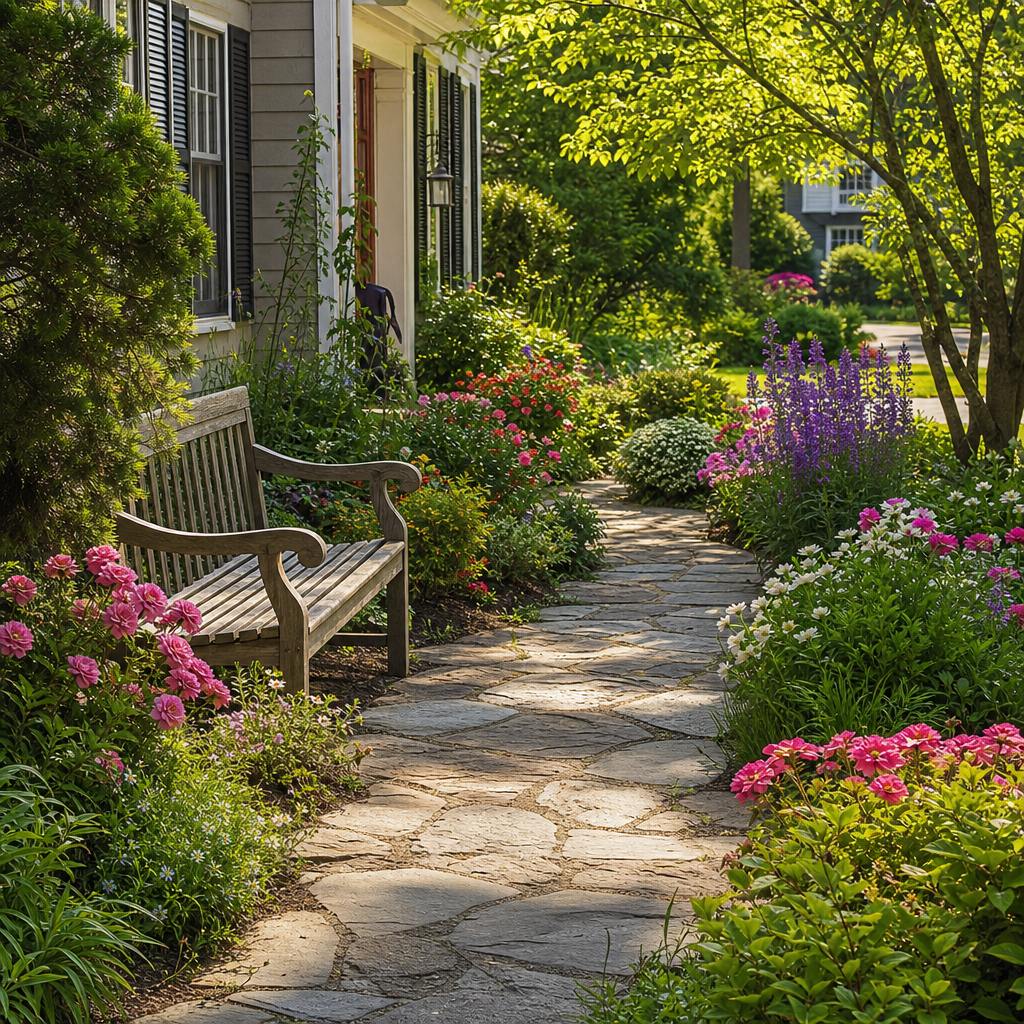 Garden path and outdoor space at Comfort Living Services