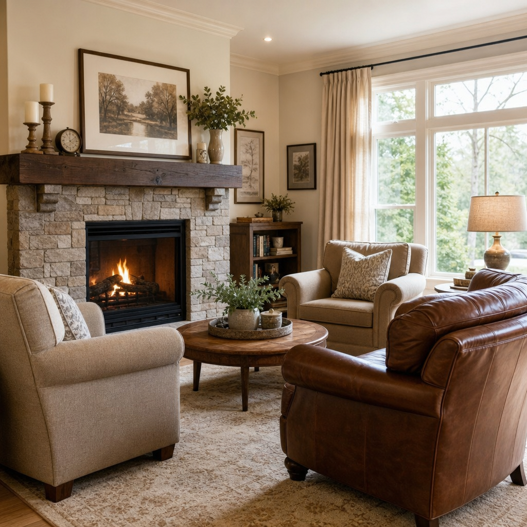 Comfortable shared living room at Comfort Living Services