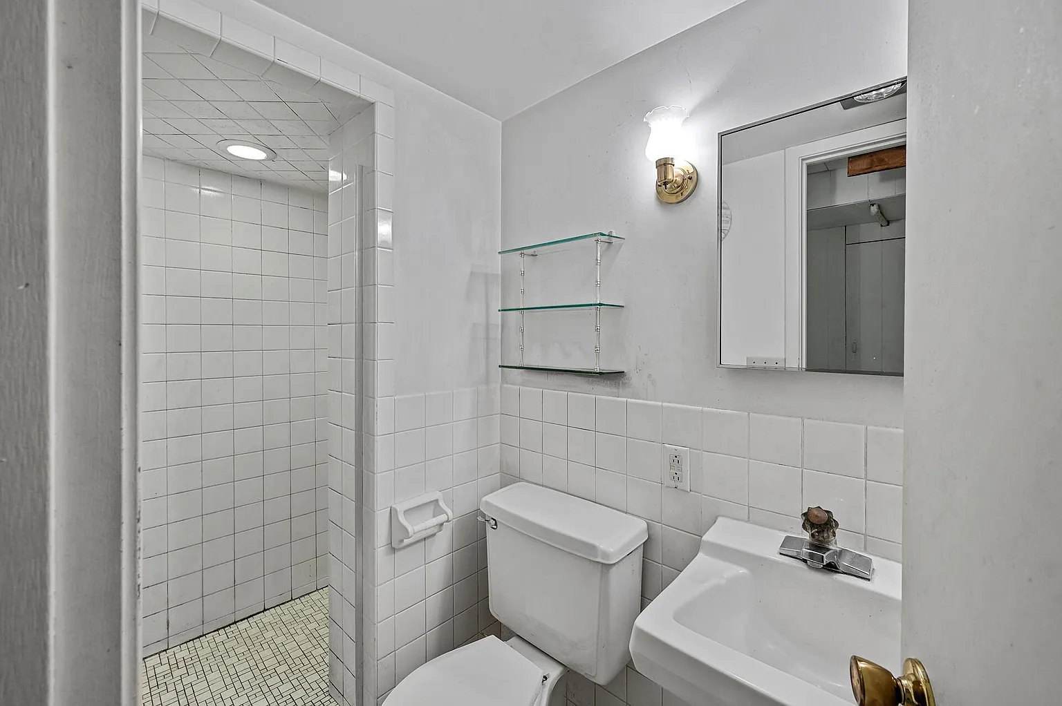 Lower-level kitchenette and hallway
