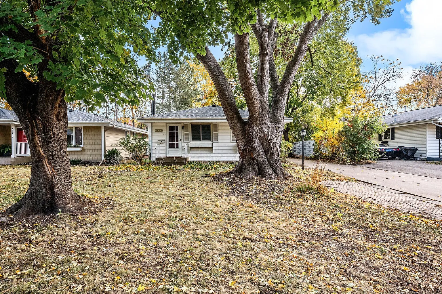 Front yard and exterior of the single-story home